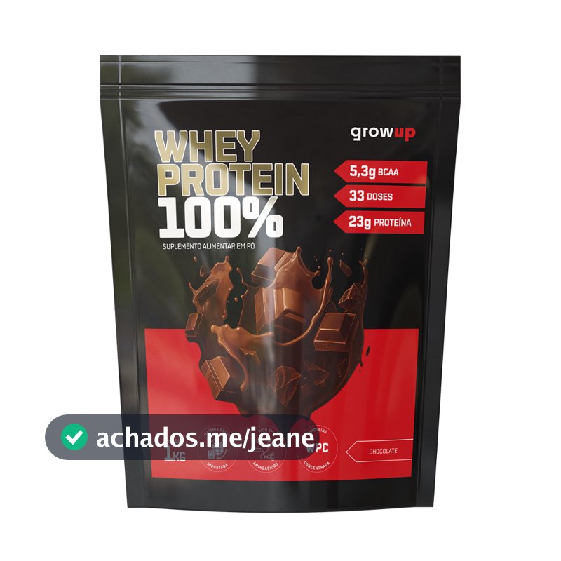 100% Whey Protein Concentrado Refil 1kg Growup - WPC - Proteína Concentrada