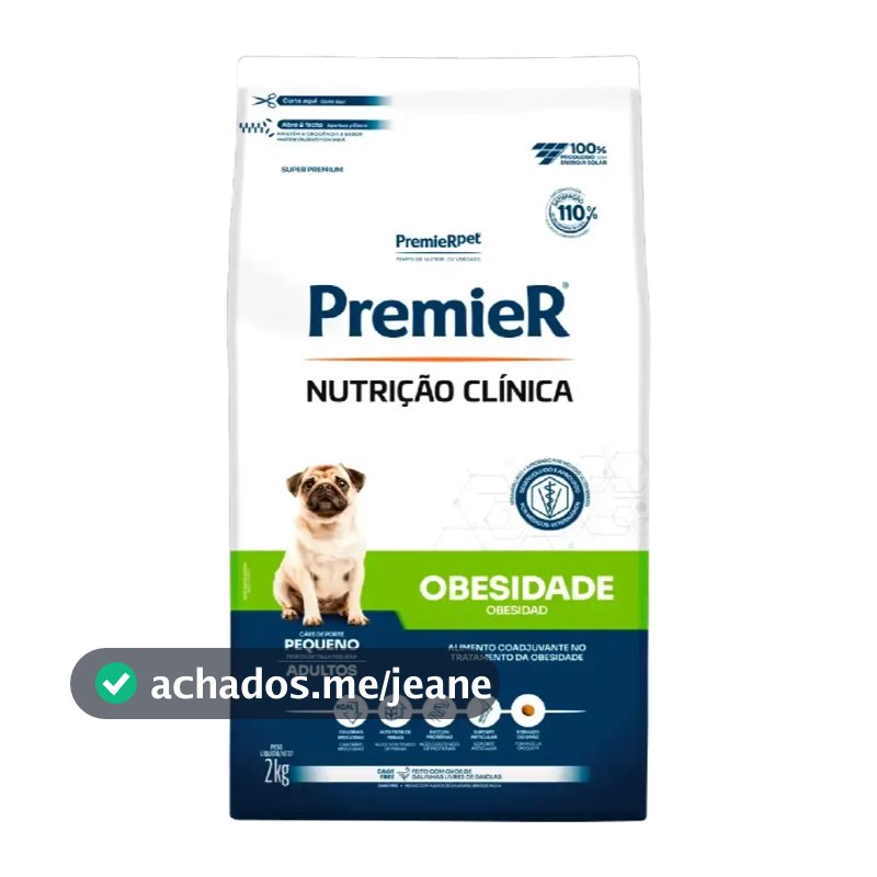Ração Premier Nutrição Clínica Cão Obesidade Raça Pequena 2 kg