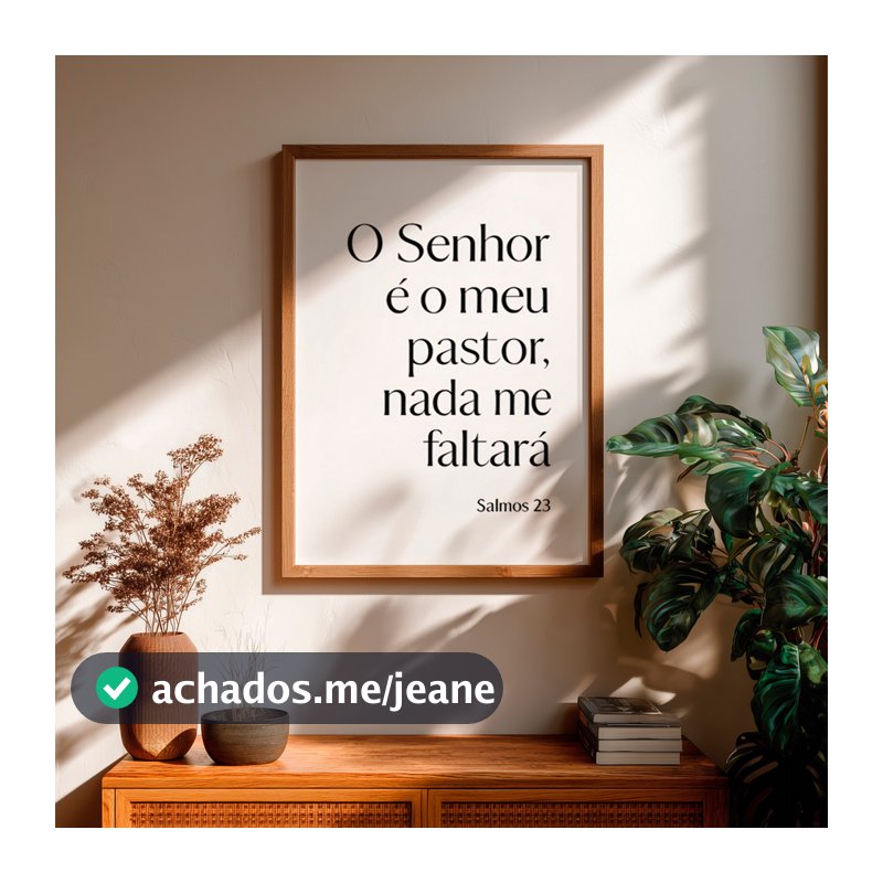 Quadro O Senhor É Meu Pastor Nada Me Faltará Salmos 23 Versículo Bíblico Cristão Fé Esperança Paz