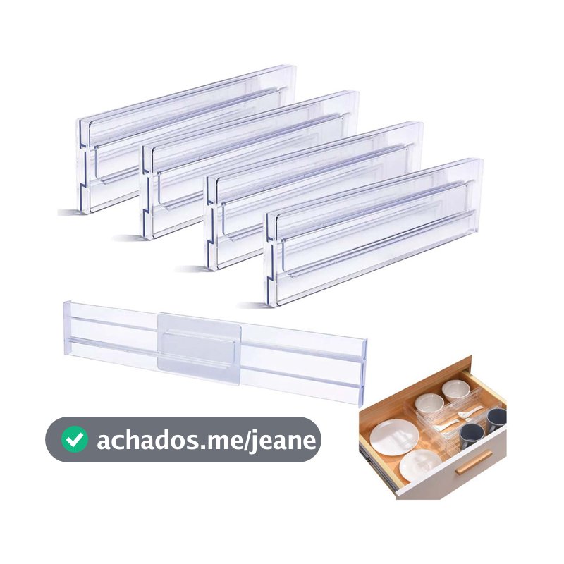 4 Organizador Divisor De Gaveta Multiuso Ajustável Retrátil