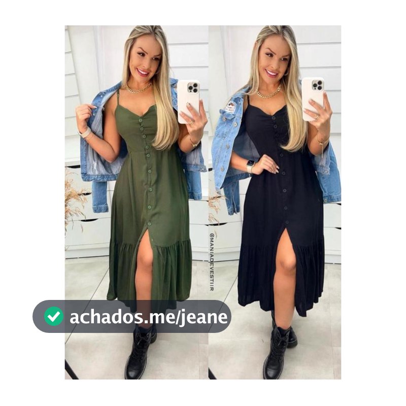 Vestido Feminino Longo Com Botões A Frente Com Babado e Bojo  Elástico Costas Viscolinho Moda 2026