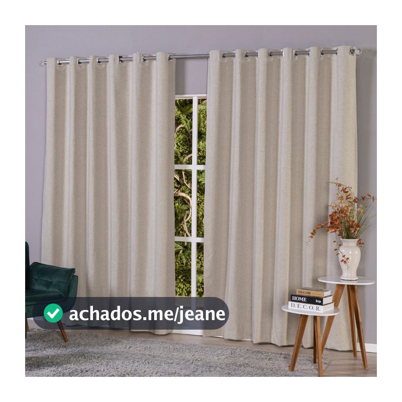 Cortina 100% Blackout Linho 4,00 x 2,30/2,50/2,80 Para Sala e Quarto Premium