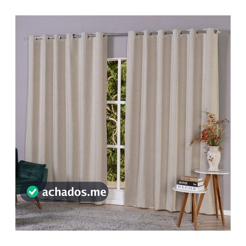 Cortina 100% Blackout Linho 4,00 x 2,30/2,50/2,80 Para Sala e Quarto Premium