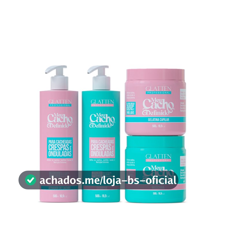 Kit de Nutrição Para Cabelos Cacheados - Meu Cacho Definido GLATTEN