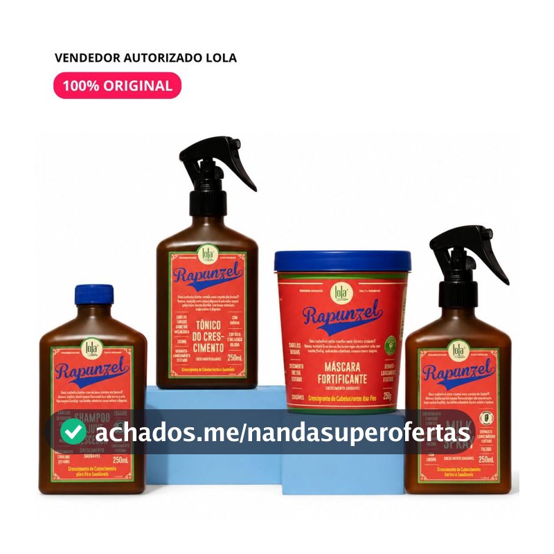 Kit Lola Rapunzel Completo – Shampoo, Máscara, Tônico, Milk