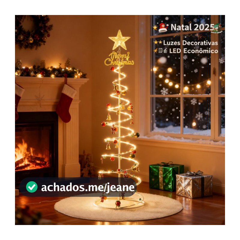 🎄 Árvore de Natal LED 1,8m Dobrável – Montagem Rápida, Luzes Brilhantes e Enfeites Inclusos N10