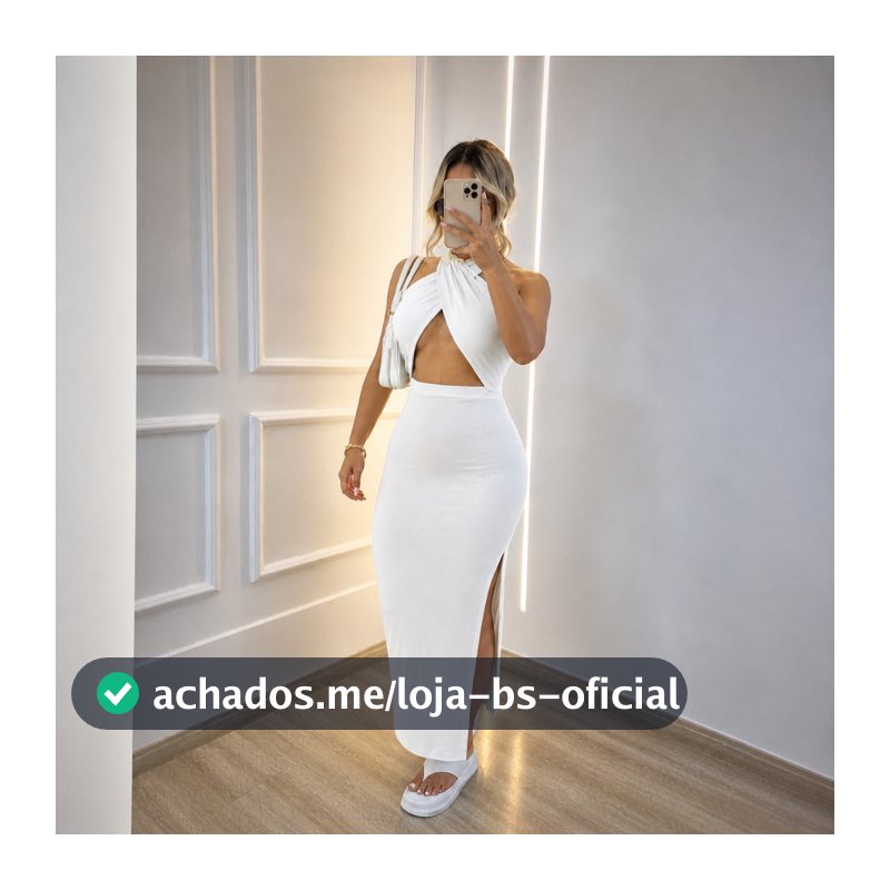 Vestido Longo Peito Cruzado Canelado