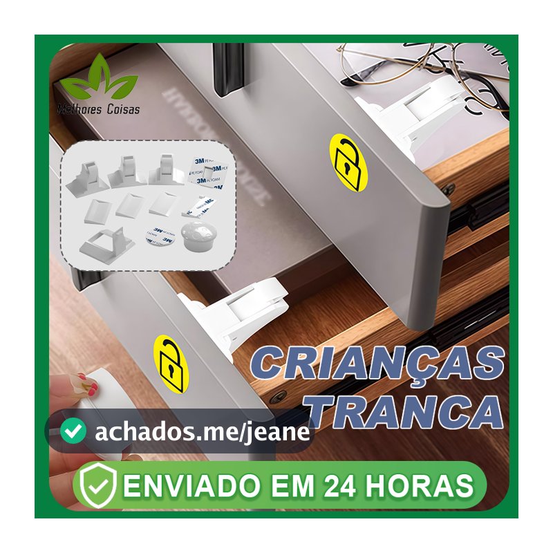 4 Fechaduras Interna Trava Invisível Travas Gaveta Porta Gabinete Moveis segurança criança.