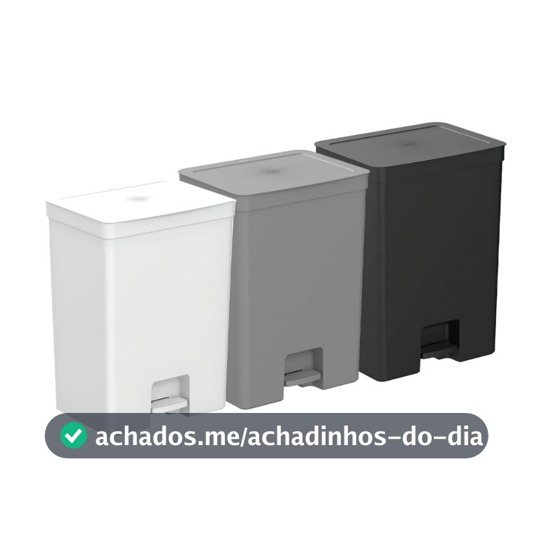 Lixeira de Pedal Trium 30L Duplo Compartimento LX4350 - Ou