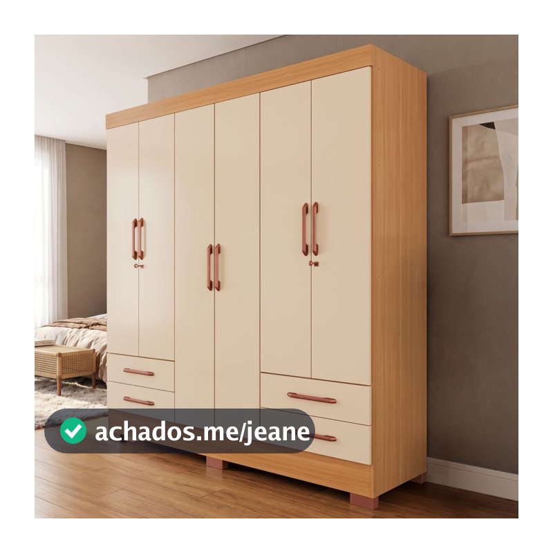 Guarda-Roupas Portofino 100% MDF 6 Portas 4 Gavetas