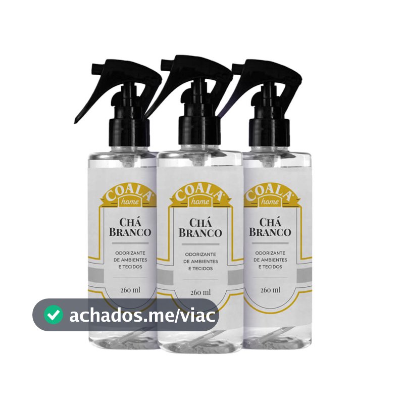Kit 3 Odorizantes de Ambientes e Tecidos Chá Branco
