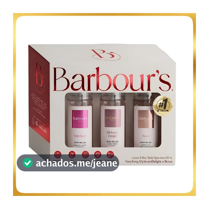 Kit 3 Mini Body Splash Barbour's 55ml Very, Delight E Roses