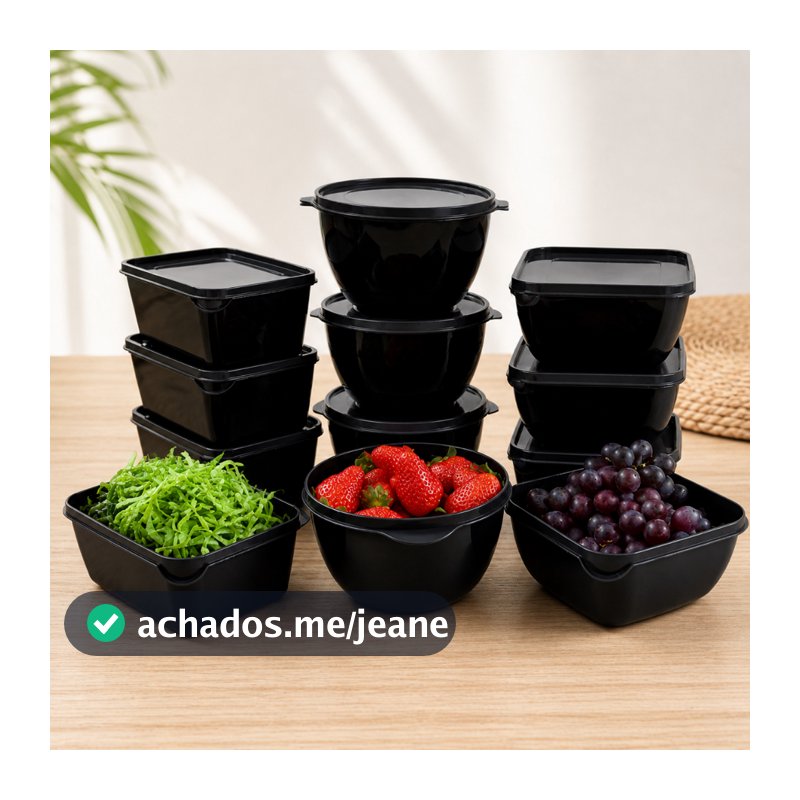 Kit 12 Potes Plasticos para Guardar Alimentos formatos variados