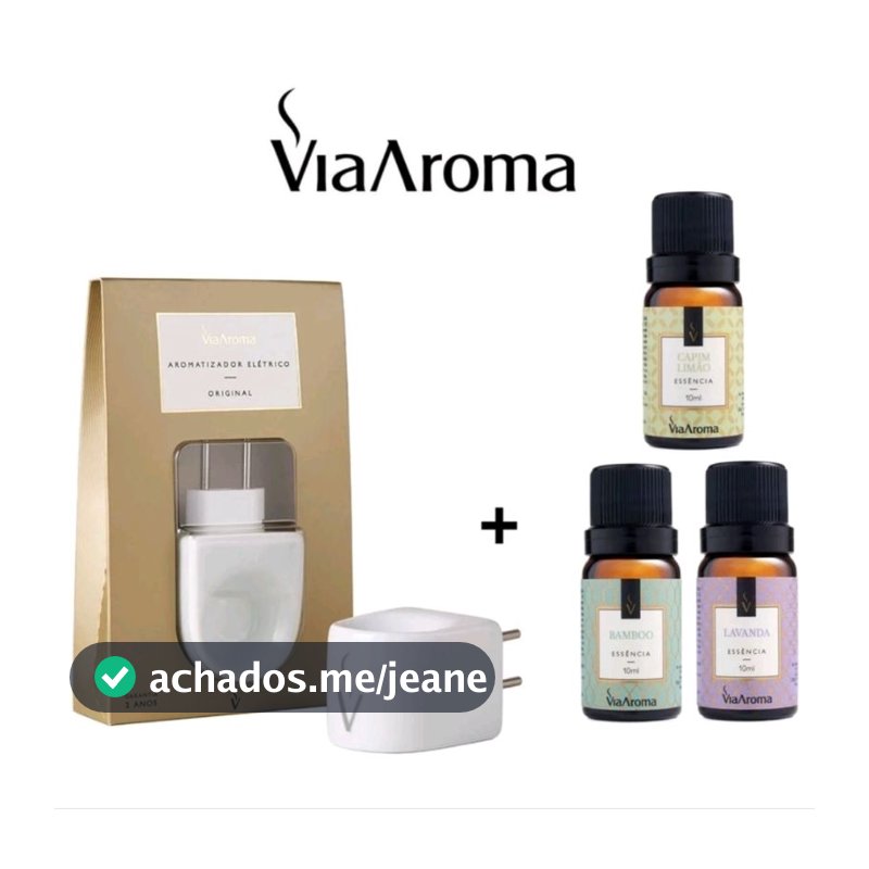 Difusor Aromatizador De Ambiente  Elétrico Porcelana Original Bivolt +Essencia Via Aroma Escolha Seu Kit
