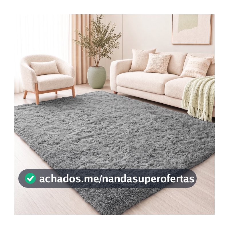 Tapete Sala 2,00x1,50 Peludo 4 Cm De Altura Shaggy Promoção