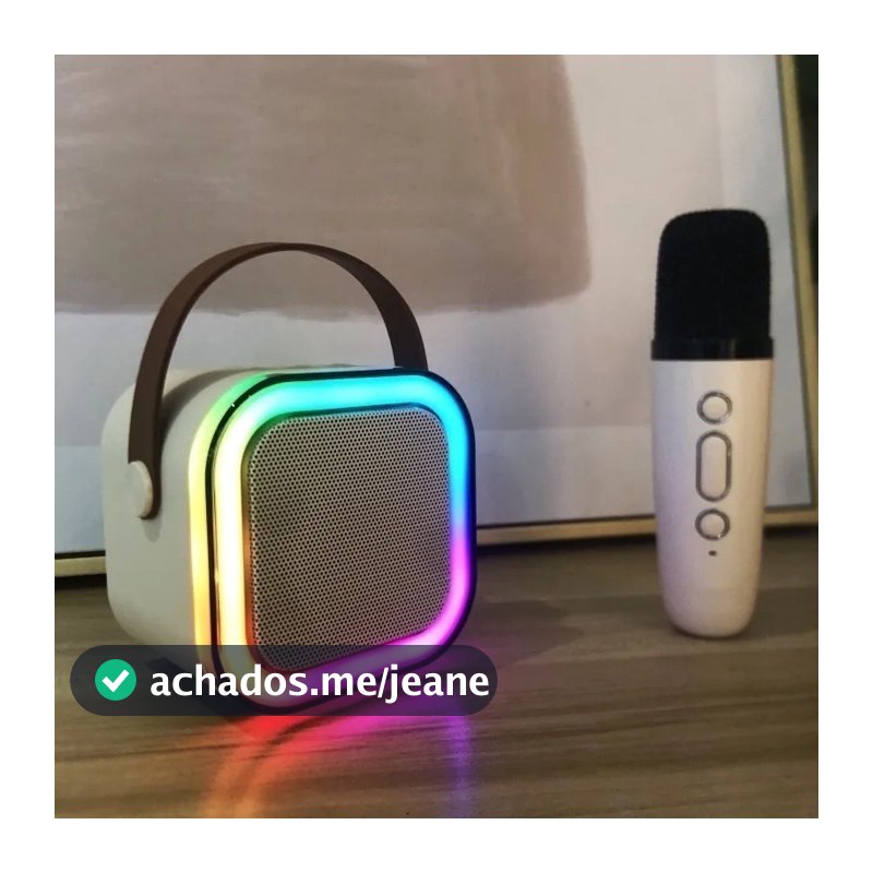 Alto-falante Bluetooth Karaoke com Microfone, Luzes LED e Diversão para Toda a Família Marisa