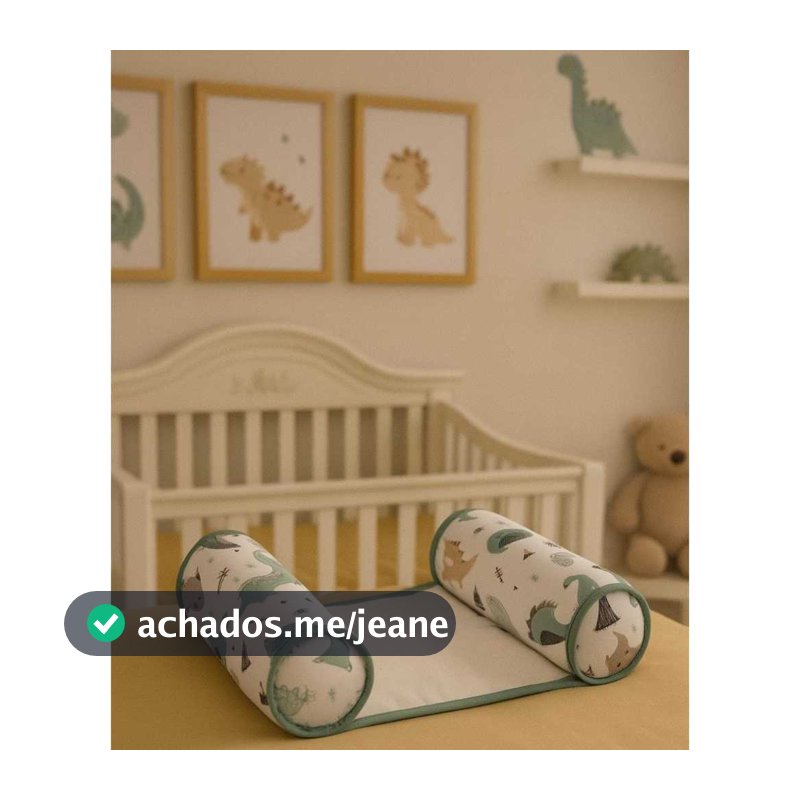 Lindo Rolinho Segura Bebê Neném Tecido 100% Algodão Estampa Dinossauro