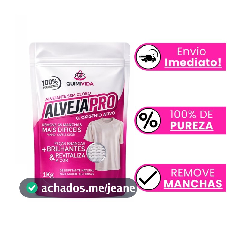 Percarbonato De Sódio 100% PURO Alvejapro Alvejante sem cloro Tira Manchas limpeza clareador 1kg