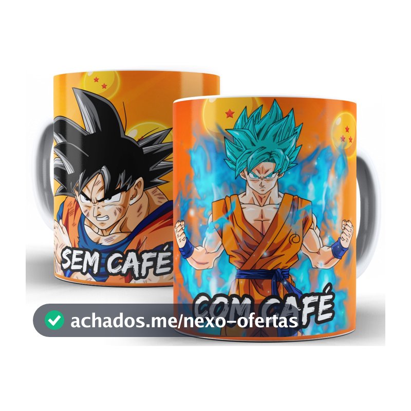 Caneca Goku Dragon Ball Com Café Sem Café - Promoção 325 Ml
