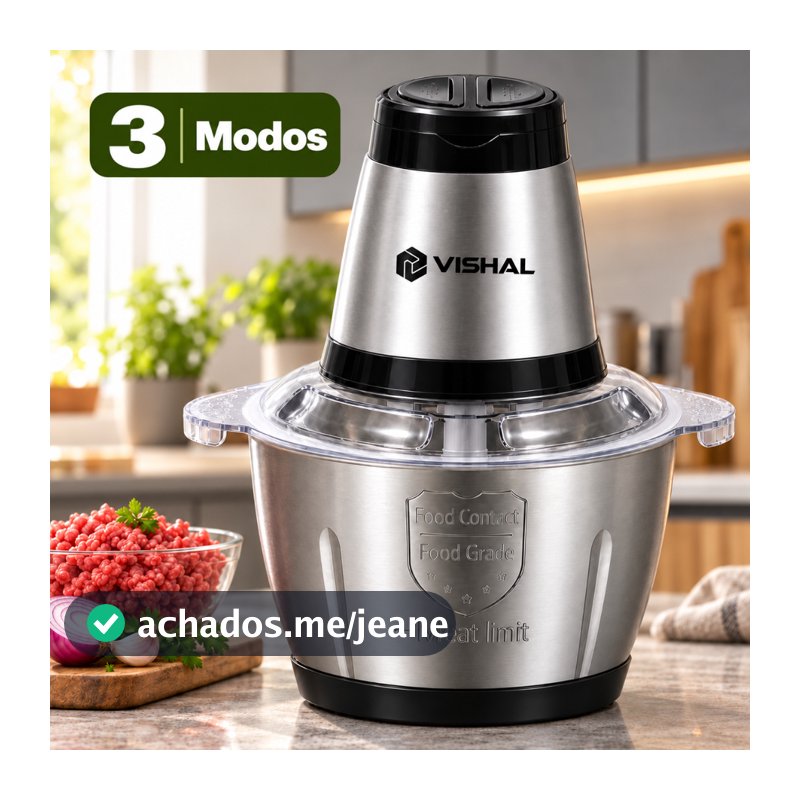 Processador Elétrico de Alimentos 2L para Carne e Legumes com 3 Modos e Fácil Limpeza