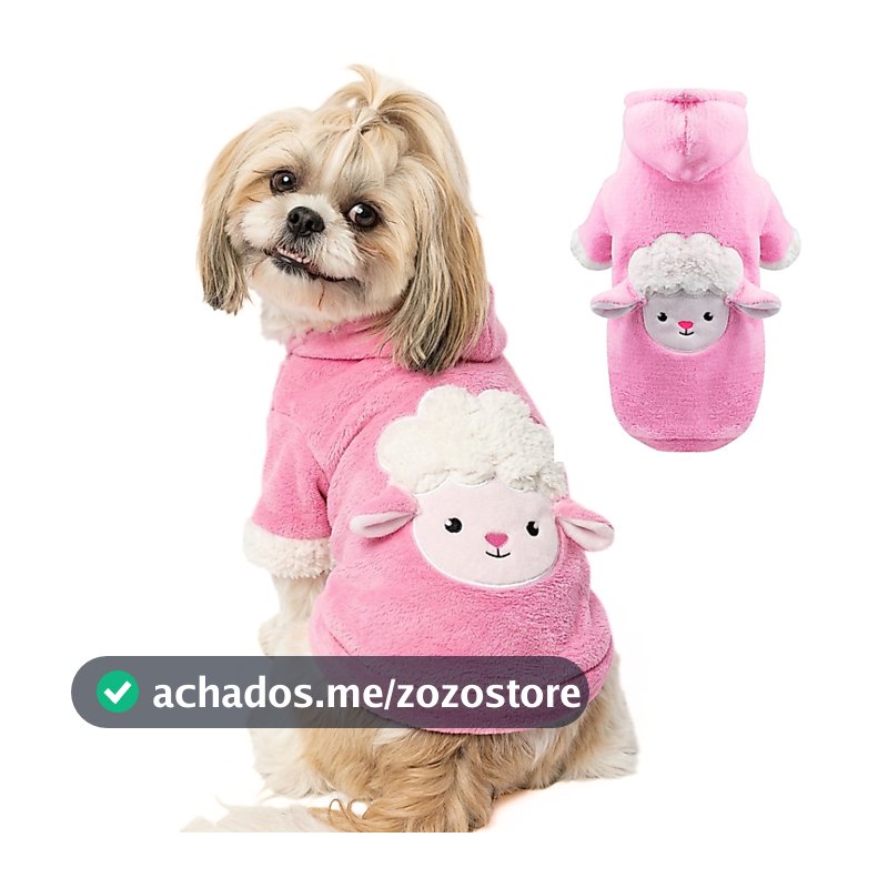 Roupa Pet Cachorro Blusa Casaco Inverno Soft Ovelha Rosa