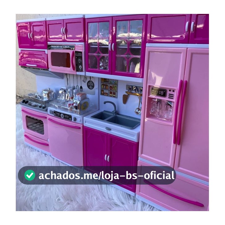 Cozinha Infantil Kit Geladeira Fogão Armarios Microondas E Utensilios Menina Encantada