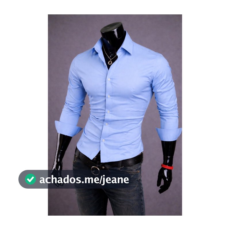 Camisa Social Manga Longa Slim Fit De Algodão Congresso Assembleia Reunião