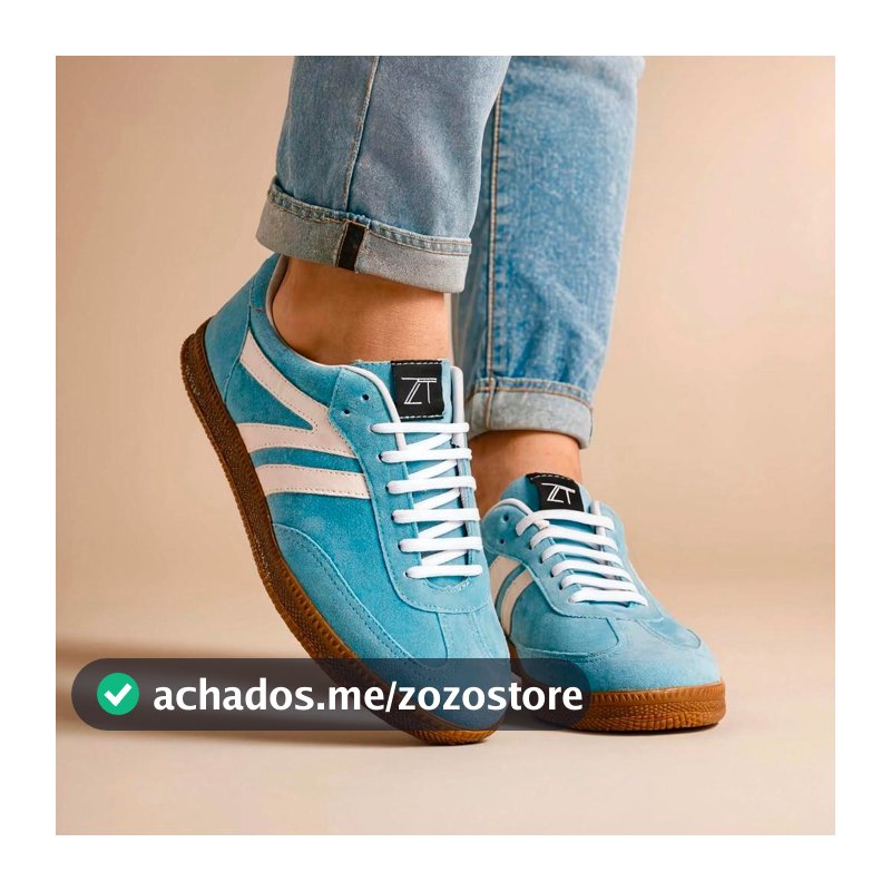 Tênis Feminino Casual Camurça Detalhe Lateral Listra Dupla Moderno Confortável Moda Confortável