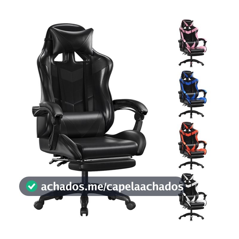 Cadeira Escritório Gamer Ergonômica Reclinável Confortável Com Rodinha E Apoio Para Os Pés-F19