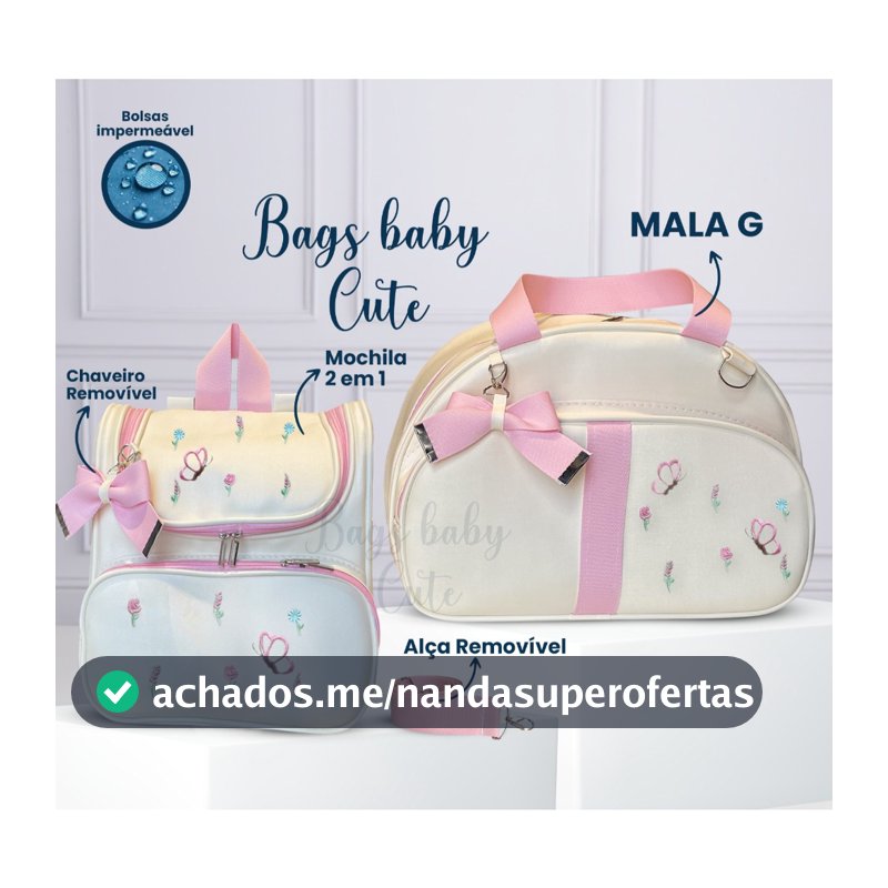 Bolsa maternidade kit de 3 peças de luxo Mala + mochila 2 em 1 + Trocador (brinde)