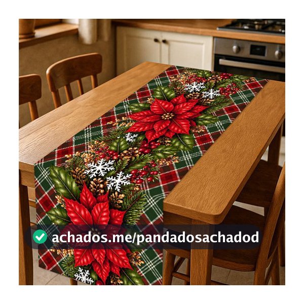 Trilho Caminho De Mesa Decoração Tema Natal Medidas