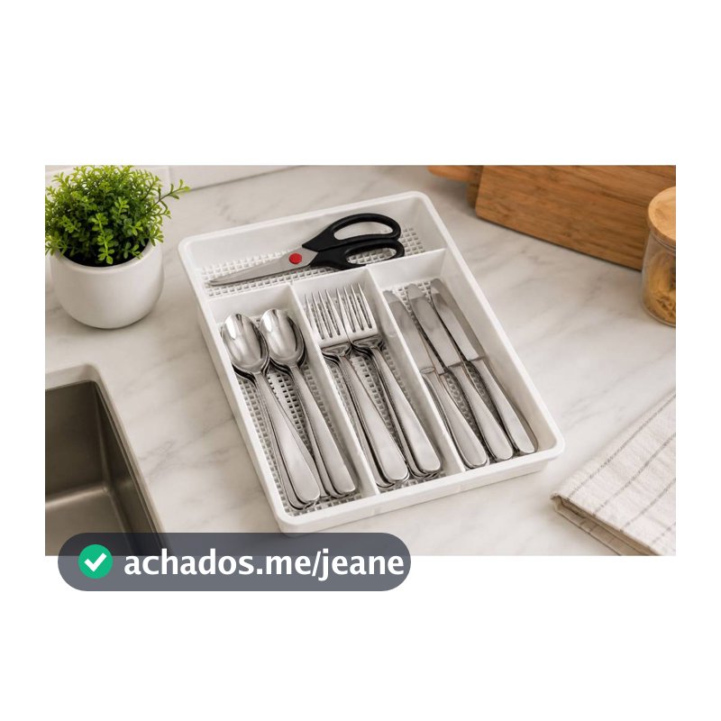 Organizador de Talheres para Gaveta Plástico Porta Talheres Divisória Organizador de Cozinha Premium