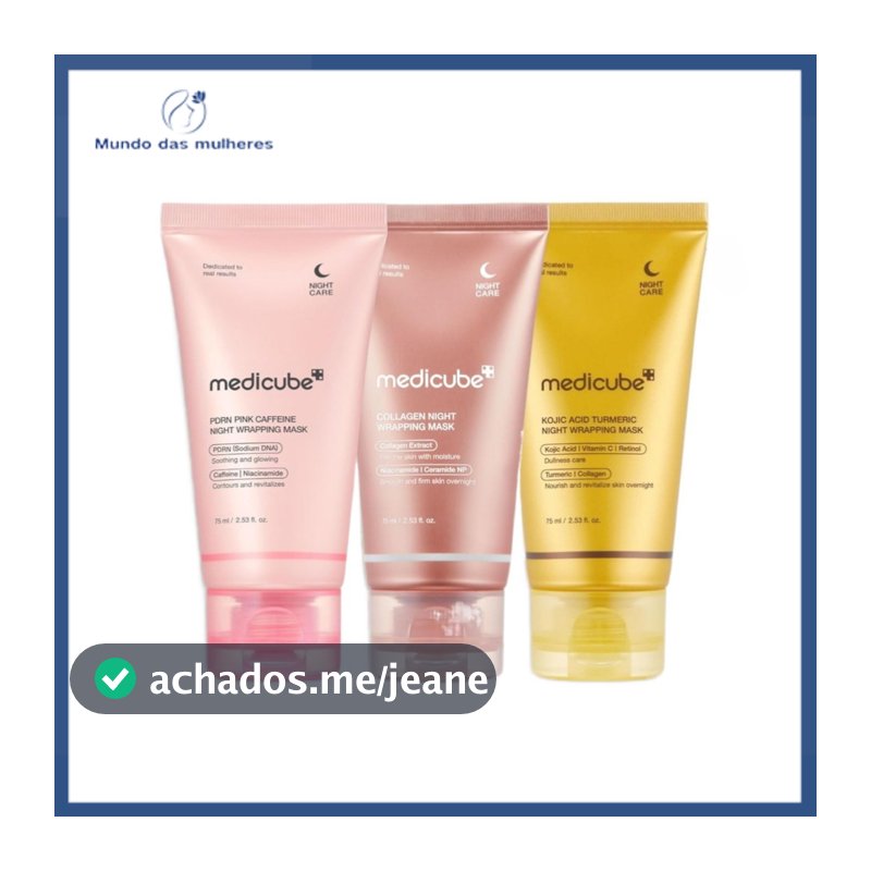 Medicube collagen night PDRN Pink Caffeine Kojic Acid Turmeric Night Wrapping Mask 75ml / jelly brush