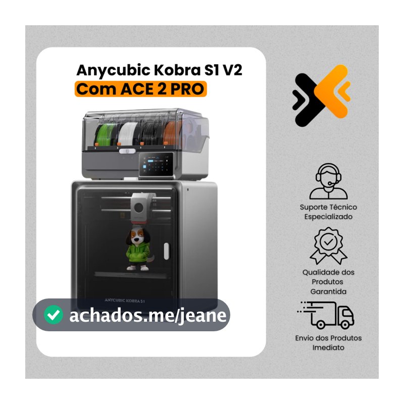 Impressora 3D Anycubic Kobra S1 V2 Combo • ACE 2 Pro • 250×250×250 mm • NIC 3D