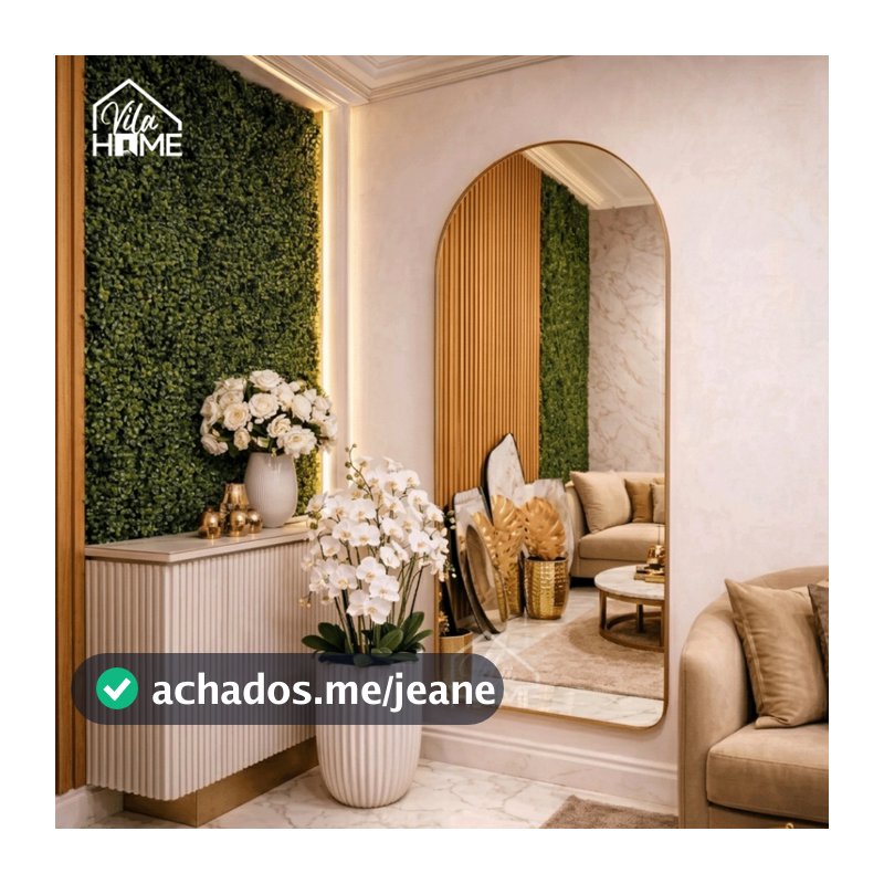 Espelho Oval Corpo Inteiro Moldura de Couro Grande Vertical Parede Quarto Sala Banheiro Salão Loja