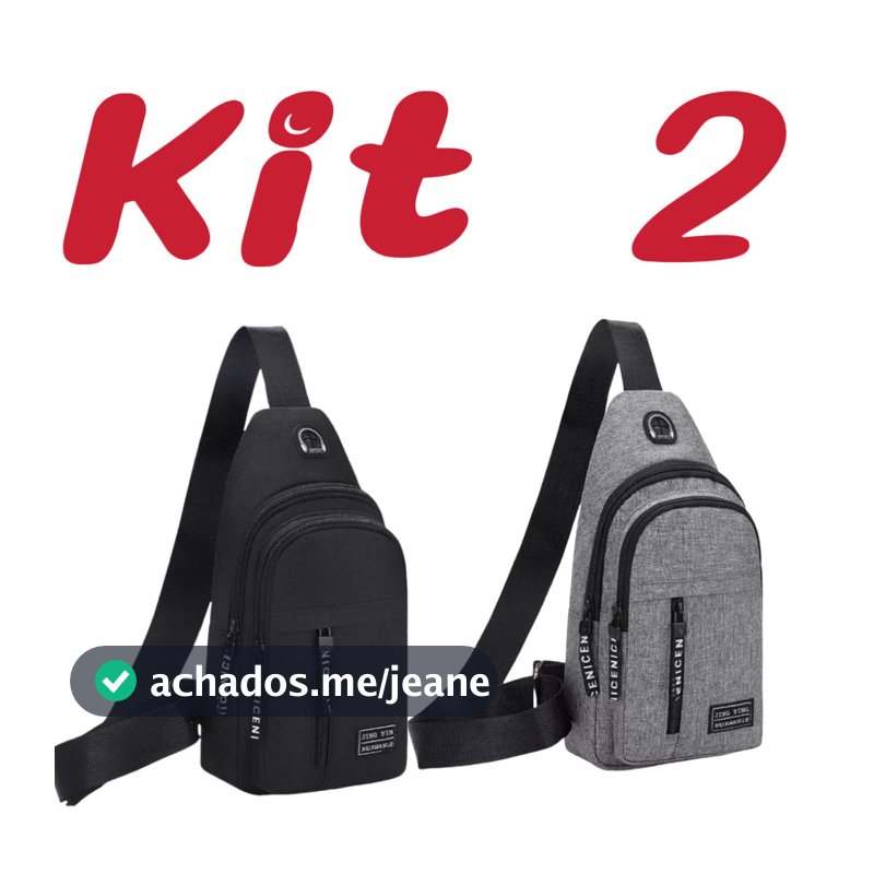 Kit 2 Mochila Masculina Impermeável Pequena Bolsa de Ombro