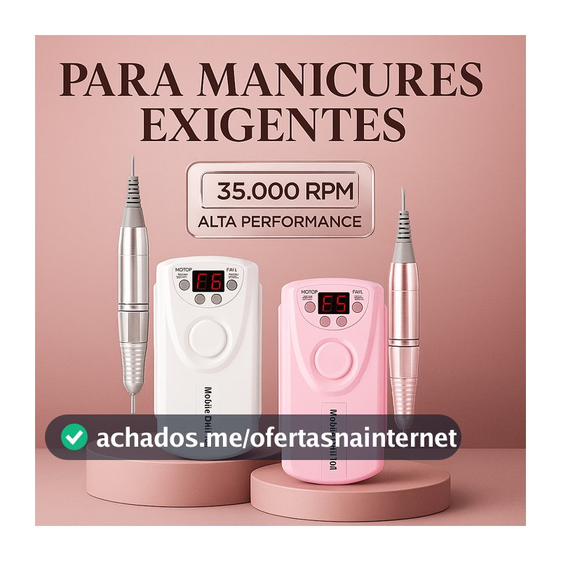 Lixadeira Portátil Motor 35.000 Rpm Unhas Elétrica Micro Profissional Sem fio