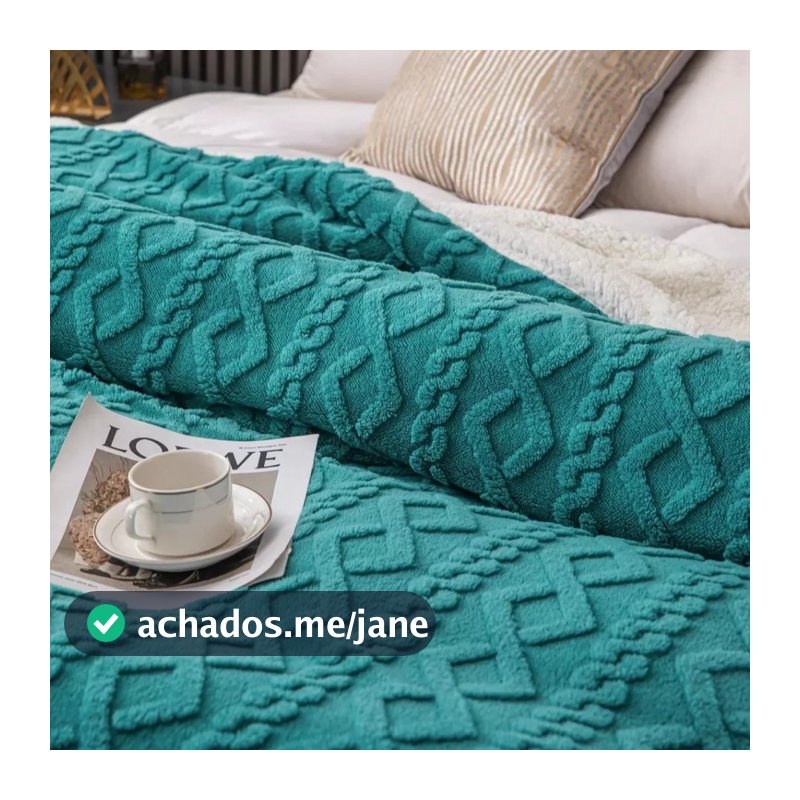 Cobertor Manta Glamour Com Sherpa Casal Dupla Face 1,80 x 2,20 Super Macio