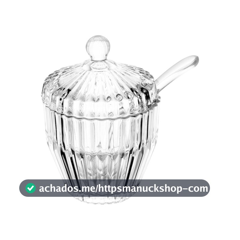 Açucareiro Wolff Imperatriz de Cristal 8cm x 8cm x 11cm Açucareiro para Mesa Posta Café e Chá Elegante Qualidade Cozinha