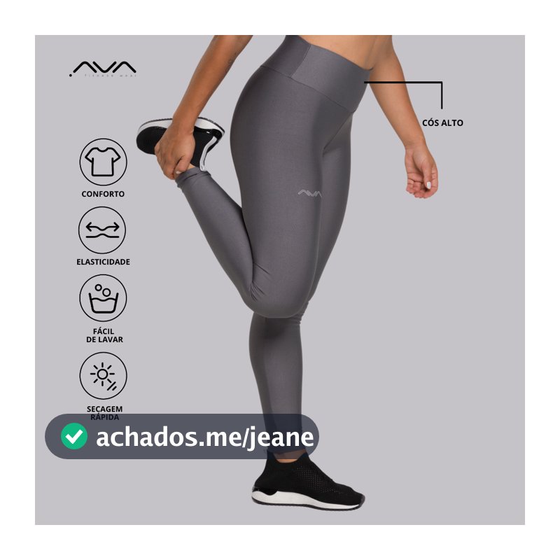 Calça Legging Feminina Compressão Academia Suplex Poliamida  Zero Transparência AVA Fitness Originals