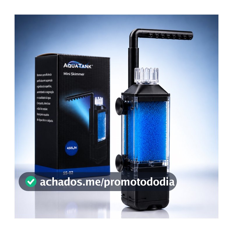 Mini Skimmer Aquário 450L/H Superfície Limpa Até 50L c/NF