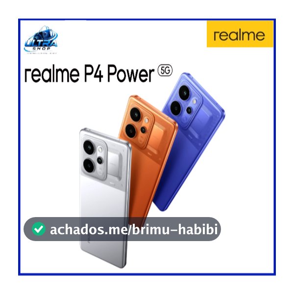 Smartphone Realme P4 Power 5G 256GB / 512GB  8GB RAM / 12GB RAM, Bateria 10001mah, Tela 4D Curve+, 144 Hz AMOLED