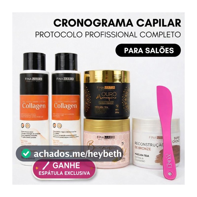 KIT CRONOGRAMA CAPILAR PROFISSIONAL - 5 PRODUTOS DE 500G - FINA MARIA