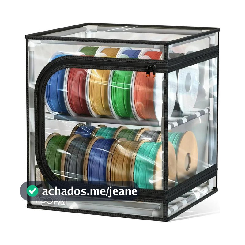 Caixa de filamento 3D YOOPAI 24 rolos, tampa transparente ou tecido Oxford, com dessecante e bolso de ferramentas