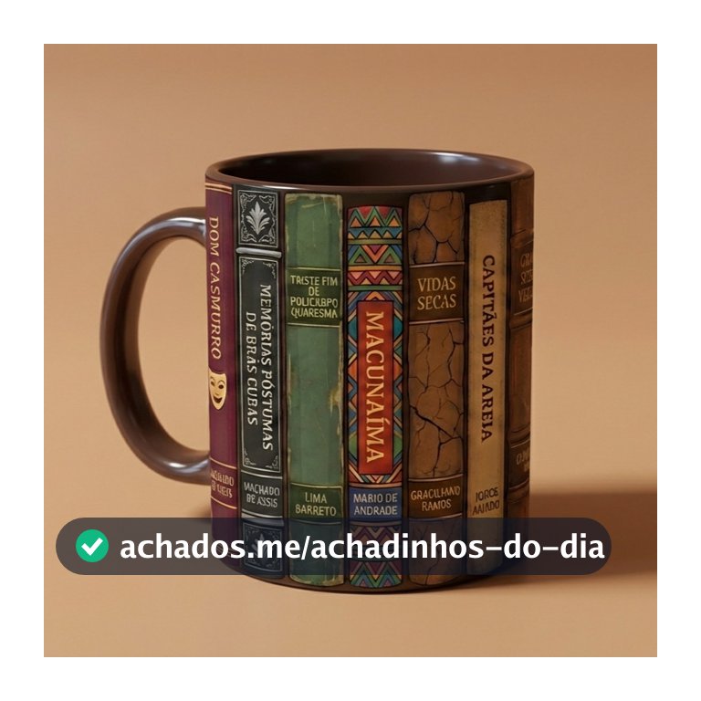 Caneca Literária Clássicos da Literatura Brasileira - Estante de Livros