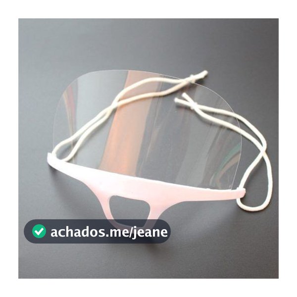 Máscara Acrílica Semi Facial Reutilizavel 1 unidade