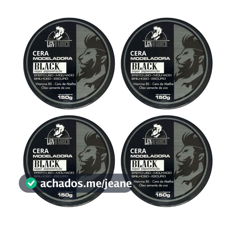 4Un Cera black mega pigmentação modelador capilar p/ pentear 150g - LGN Barber (uso masculino)