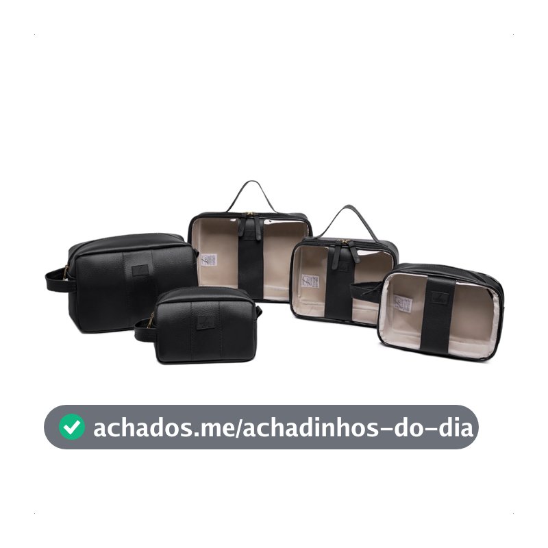 Kit 5 Necessaires Organizadoras Transparente Maletas P M G Viagem
