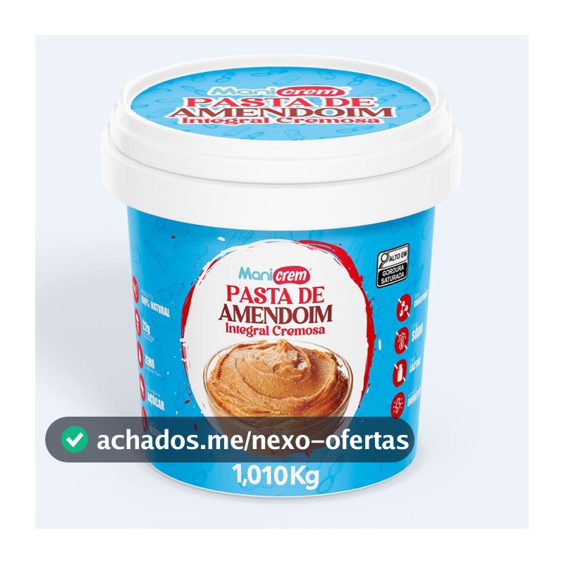 Manicrem Pasta De Amendoim Integral 100% Amendoim - 1kg