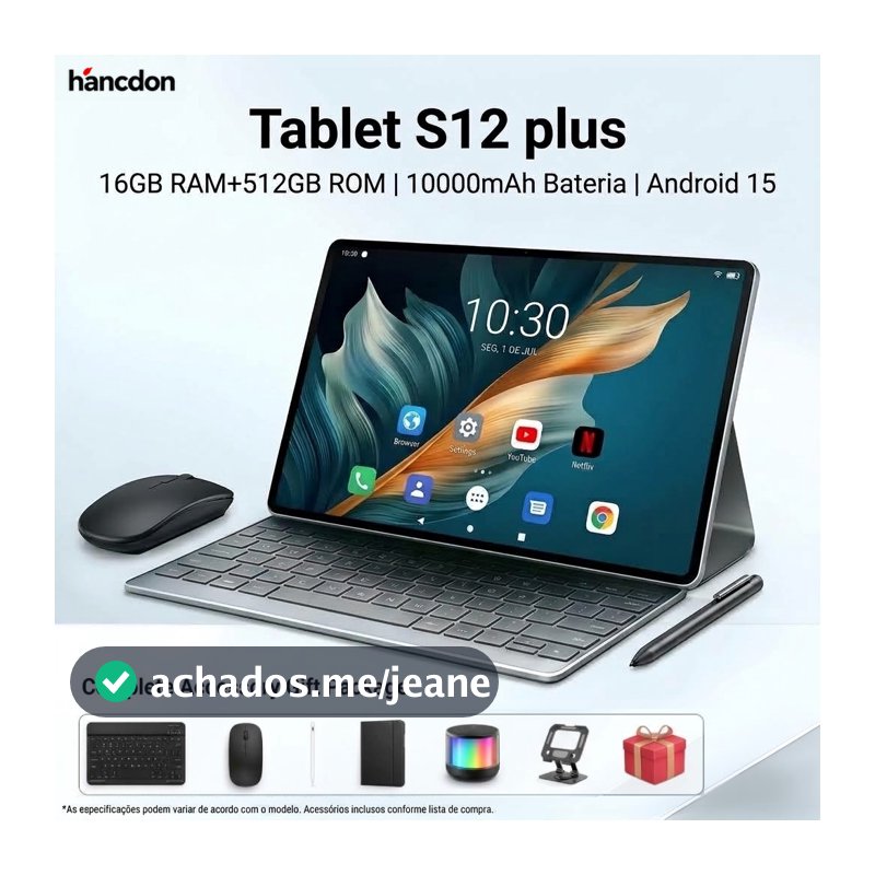 Hancdon Tablet S12 Plus 12.8" 16+512GB 5G | Bateria 10000mAh | Envio 24h Android 15
